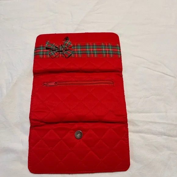 Festive Quilted Red Holiday Purse Tote and Wallet - Picture 12 of 15